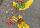 지리산둘레길데크에 가을 단풍,낙엽으로 만든 예술