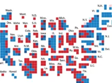 2018년 미국 중간선거 결과 카토그램 정보시각화