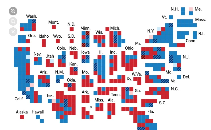 2018년 미국 중간선거 결과 카토그램 정보시각화